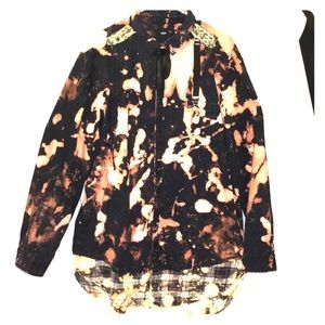 1 of a kind tie-dye seditionary button down shirt